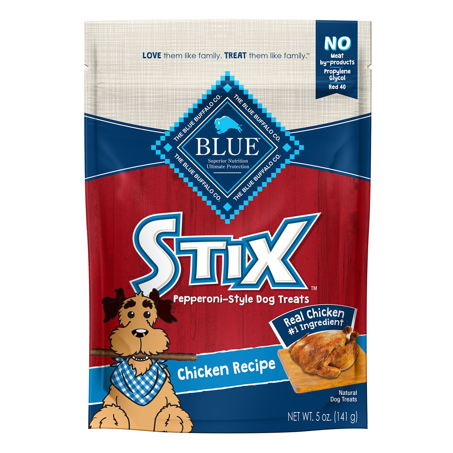 Blue Buffalo Stix Pepperoni Style Chicken Recipe Dog Treat