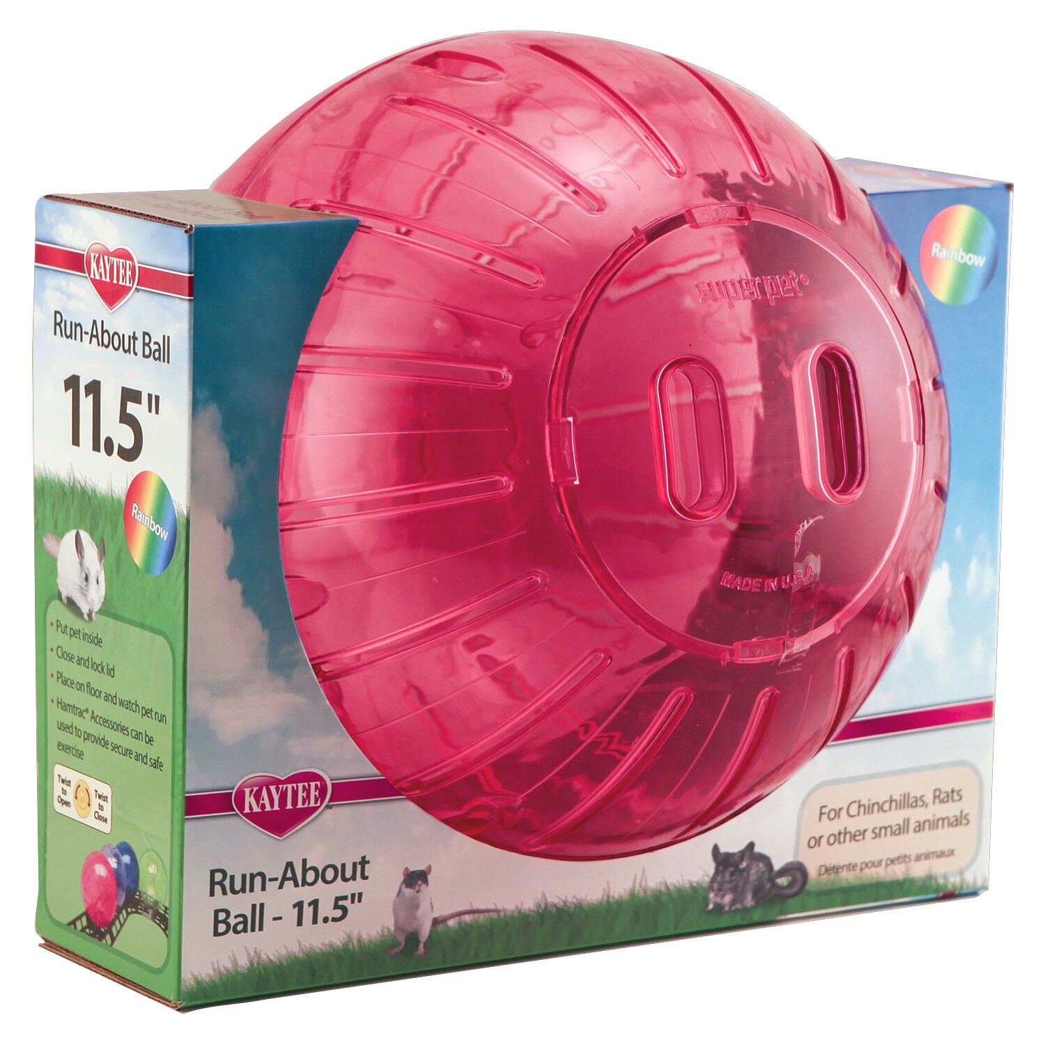 Kaytee Run-About Exercise Ball, Assorted Colours For Small Animals