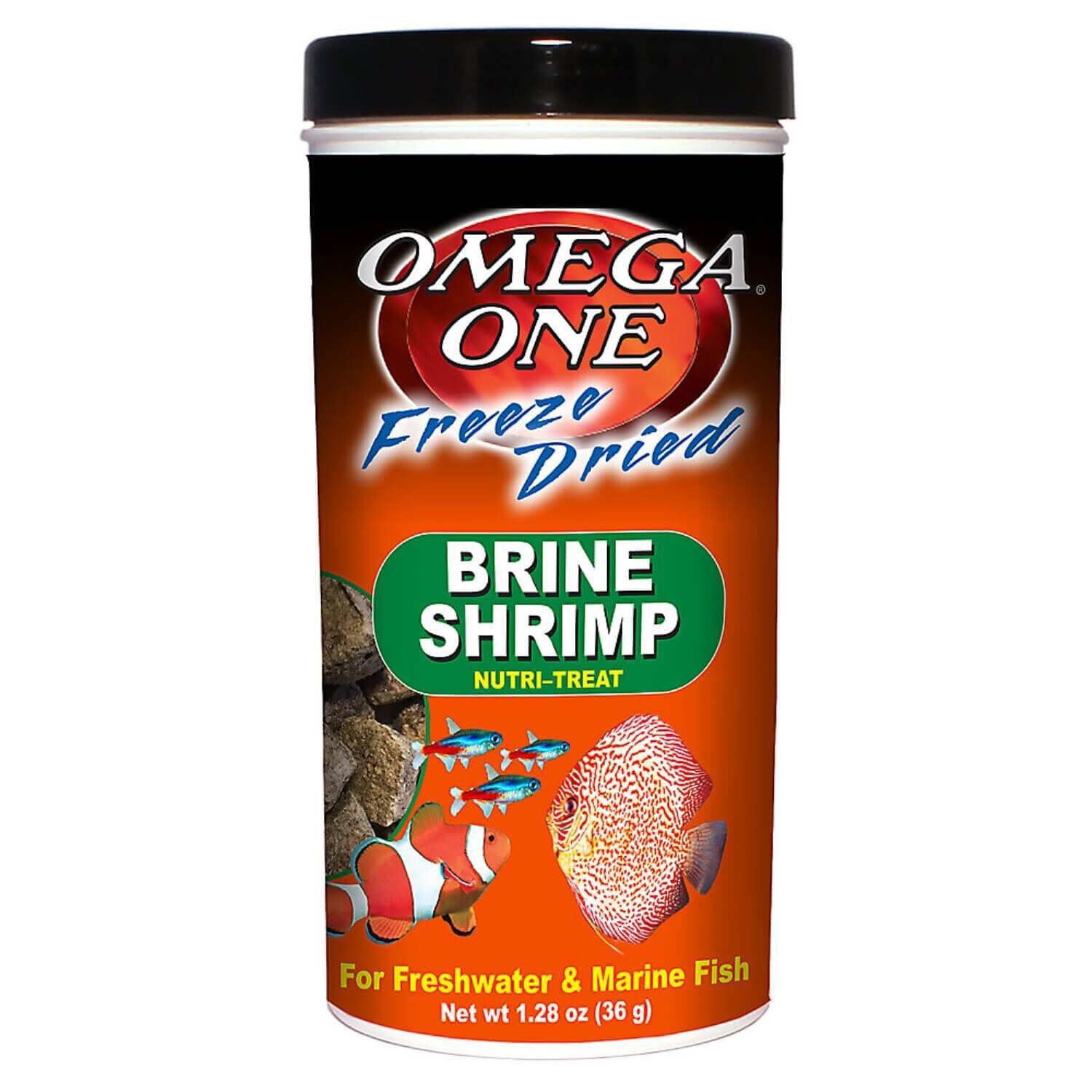 Omega One Freeze Dried Brine Shrimp Fish Food, 1.28-Oz