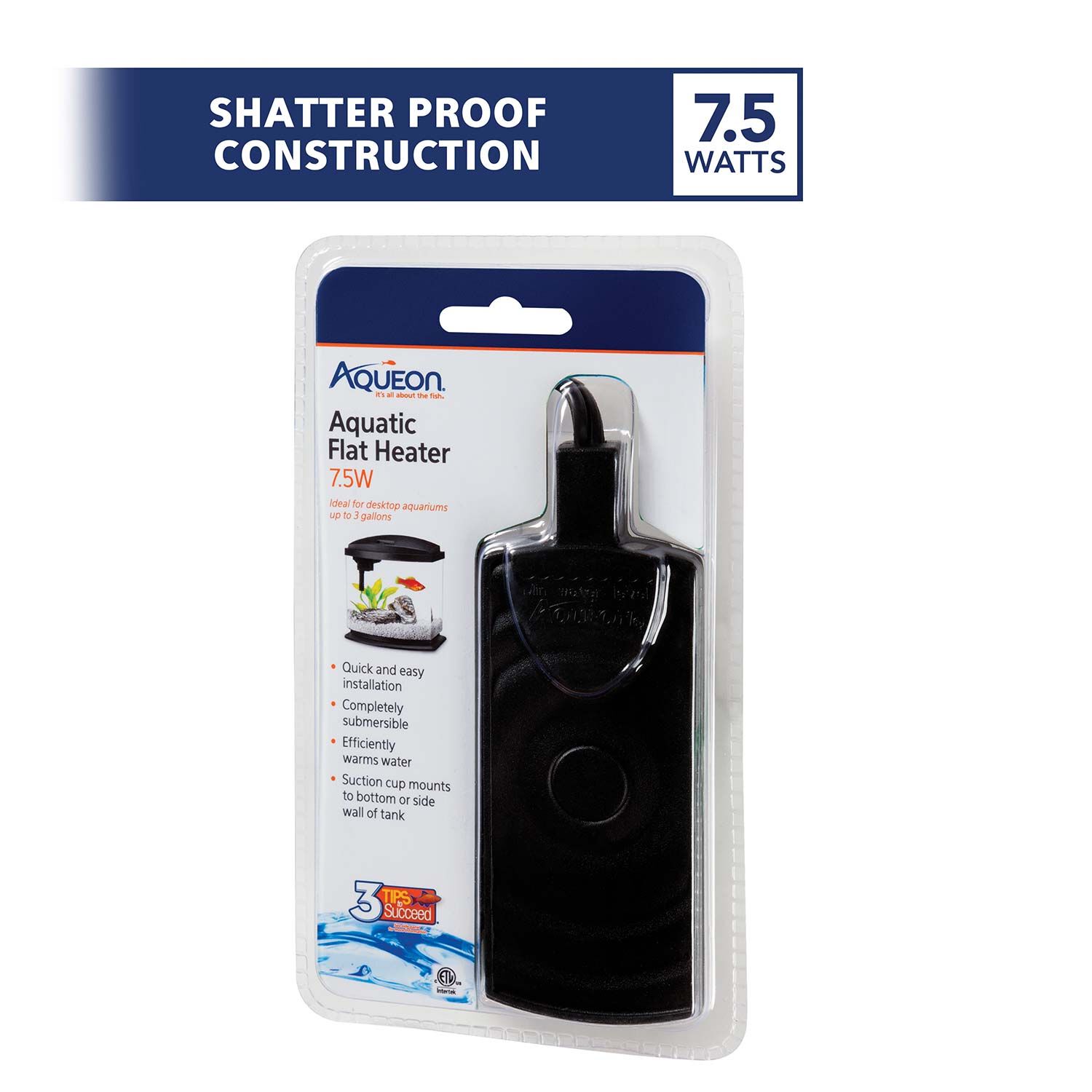 Aqueon Flat Submersible Aquarium Heater 7.5 Watts