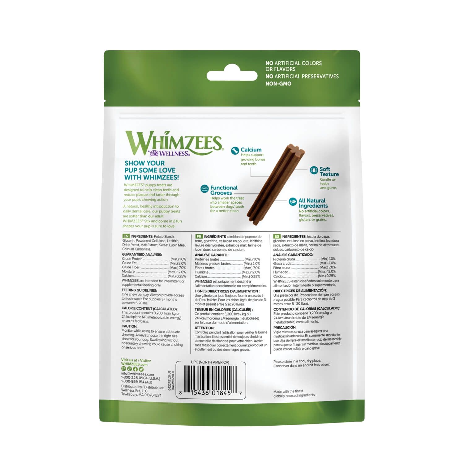 Whimzees Puppy Natural Grain Free Dental Chews For Dogs, Extra Small/Small Breed, 30 Count