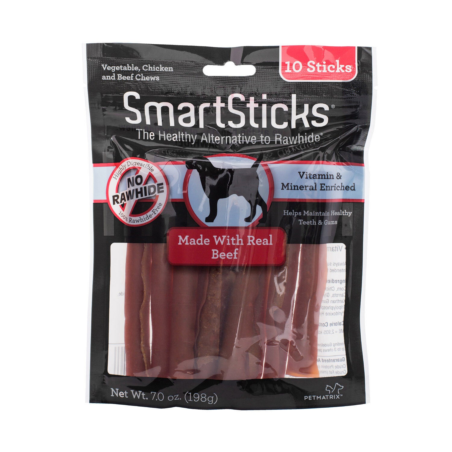 Smartbones Smartsticks Beef Sticks Rawhide Alternative Dog Treats, 10 Pack