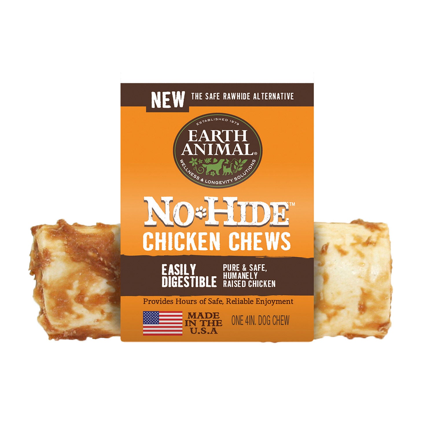 Earth Animal No-Hide Rawhide Alternative Dog Treat Chew, Cage-Free Chicken