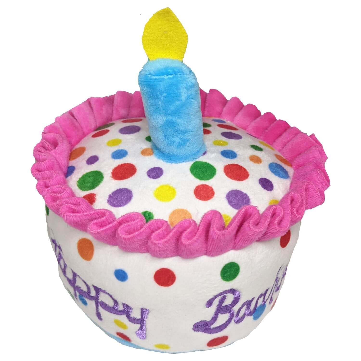 Huxley & Kent Happy Barkday Power Plush Cake Dog Toy