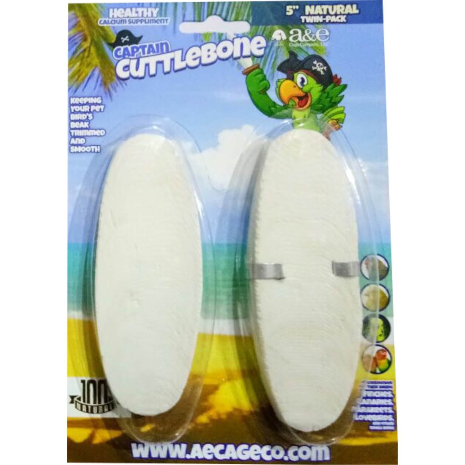 A&E Cagecaptain Cuttlebone Natural Twin Pack