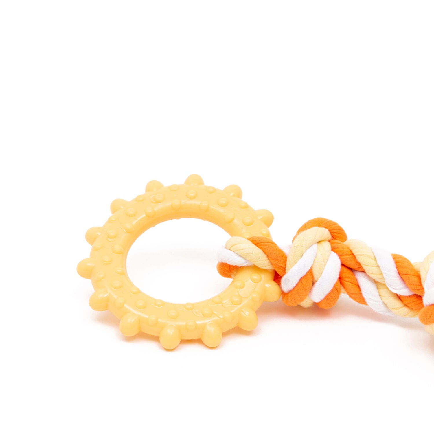 Little & Lively Rubber Sun Ring & Rope Small Dog Chew Toy