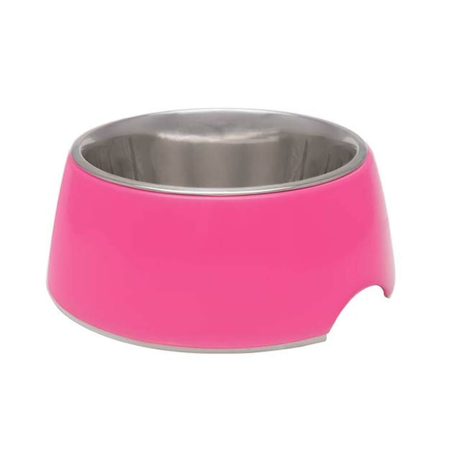 Loving Pets Retro Stainless Steel Dog Bowl - Hot Pink