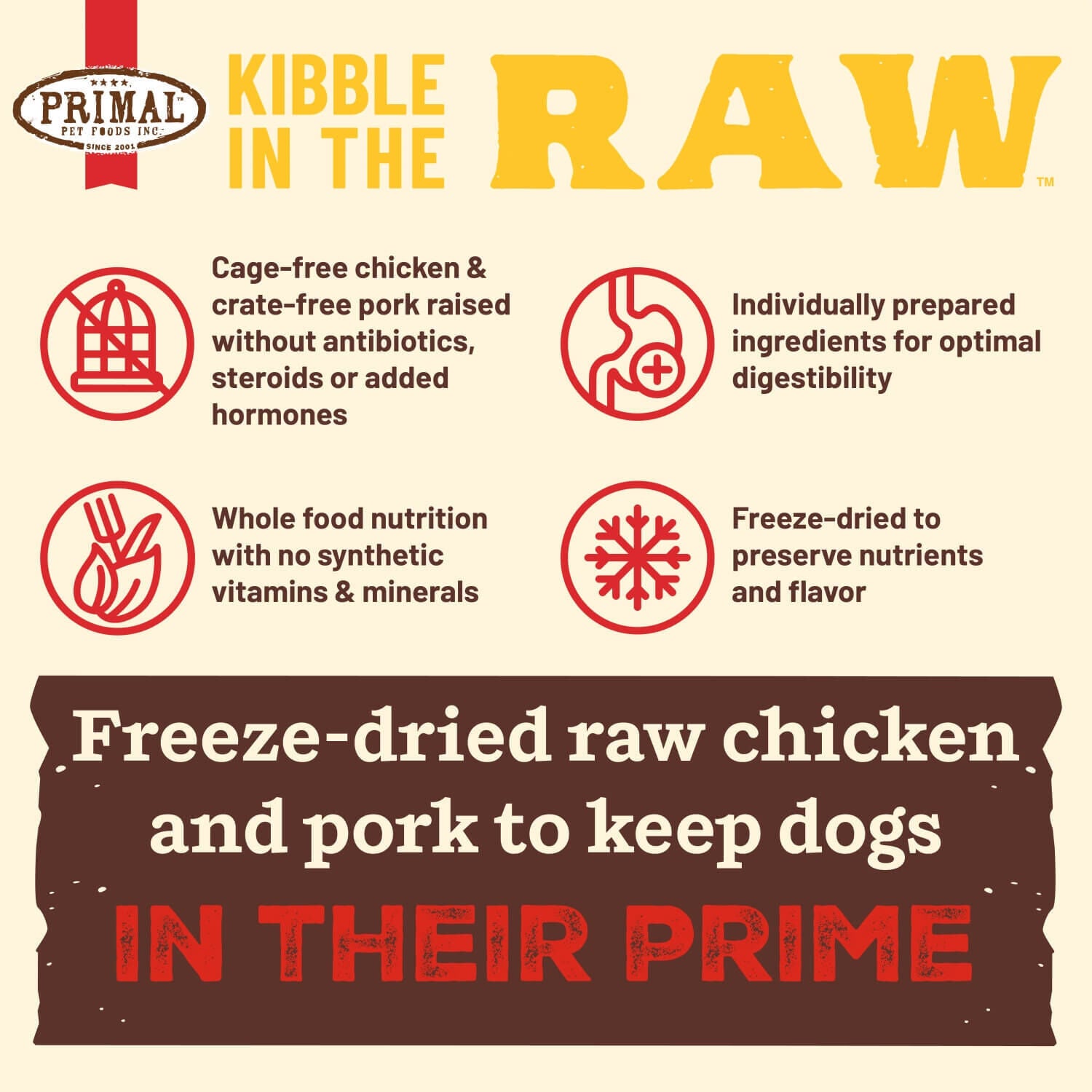 Primal Kibble In The Raw Puppy Recipe Freeze Dried Dog Food