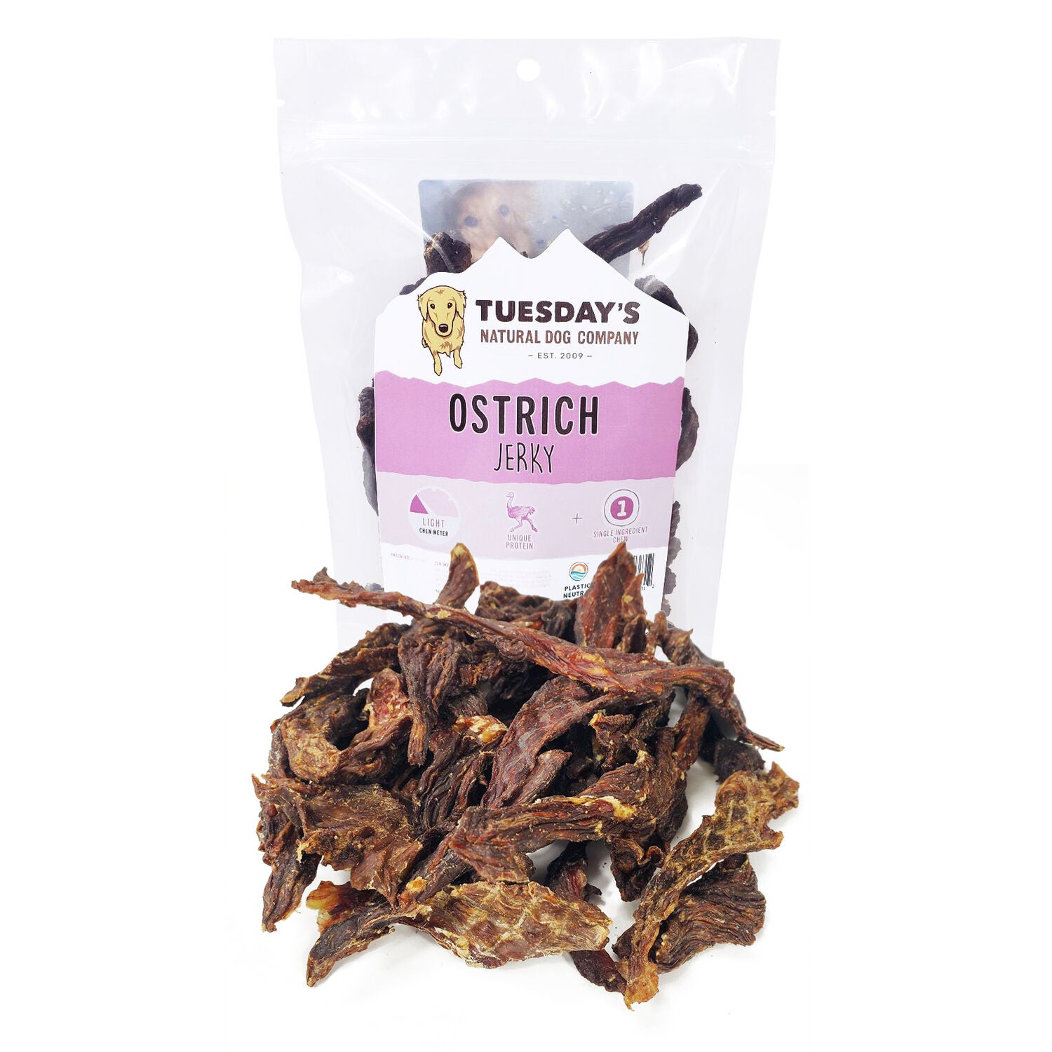 Performatrin Ultra Ostrich Jerky Natural Dog Treat, 4-Oz