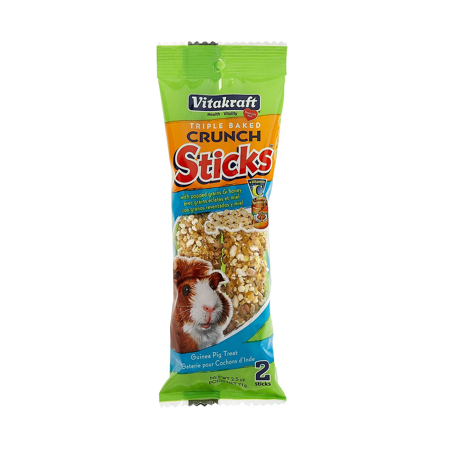 Vitakraft Triple Baked Crunch Sticks With Popped Grains & Honey Small Animal Treat