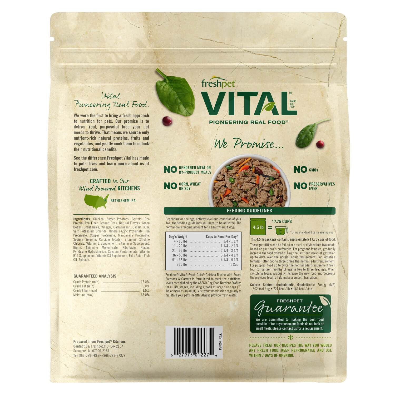 Freshpet Vital Fresh Cuts Healthy & Natural Fresh Dog Food, Chicken Recipe