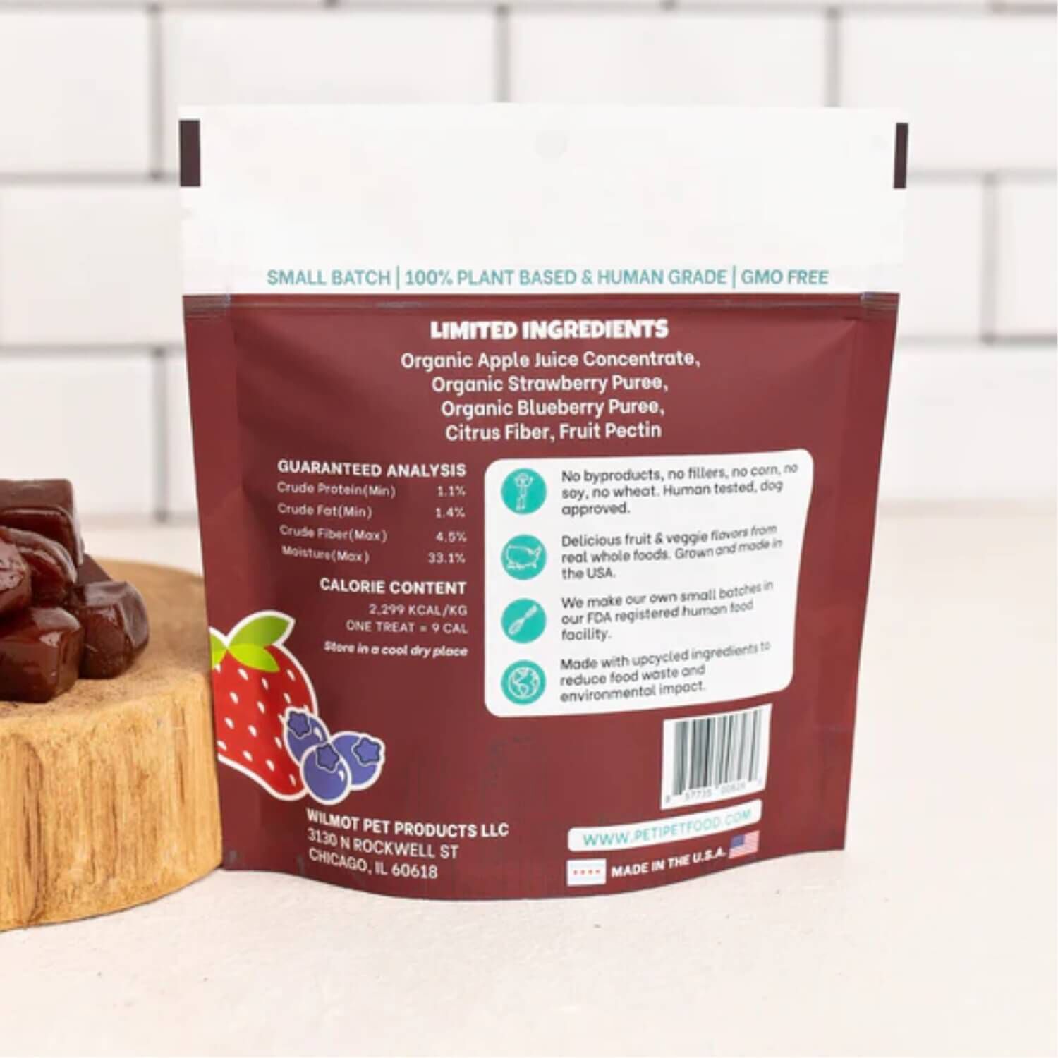 Petipet Wildberry Organic Soft & Chewy Fruit & Veggie Bites Dog Treats