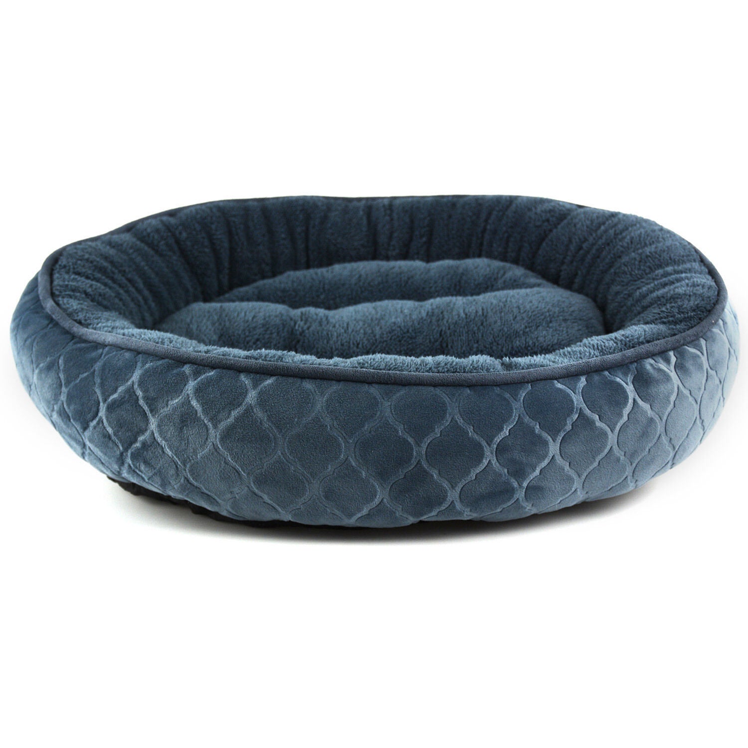 Jump Round Cuddler Cat & Dog Bed, Blue, 20"