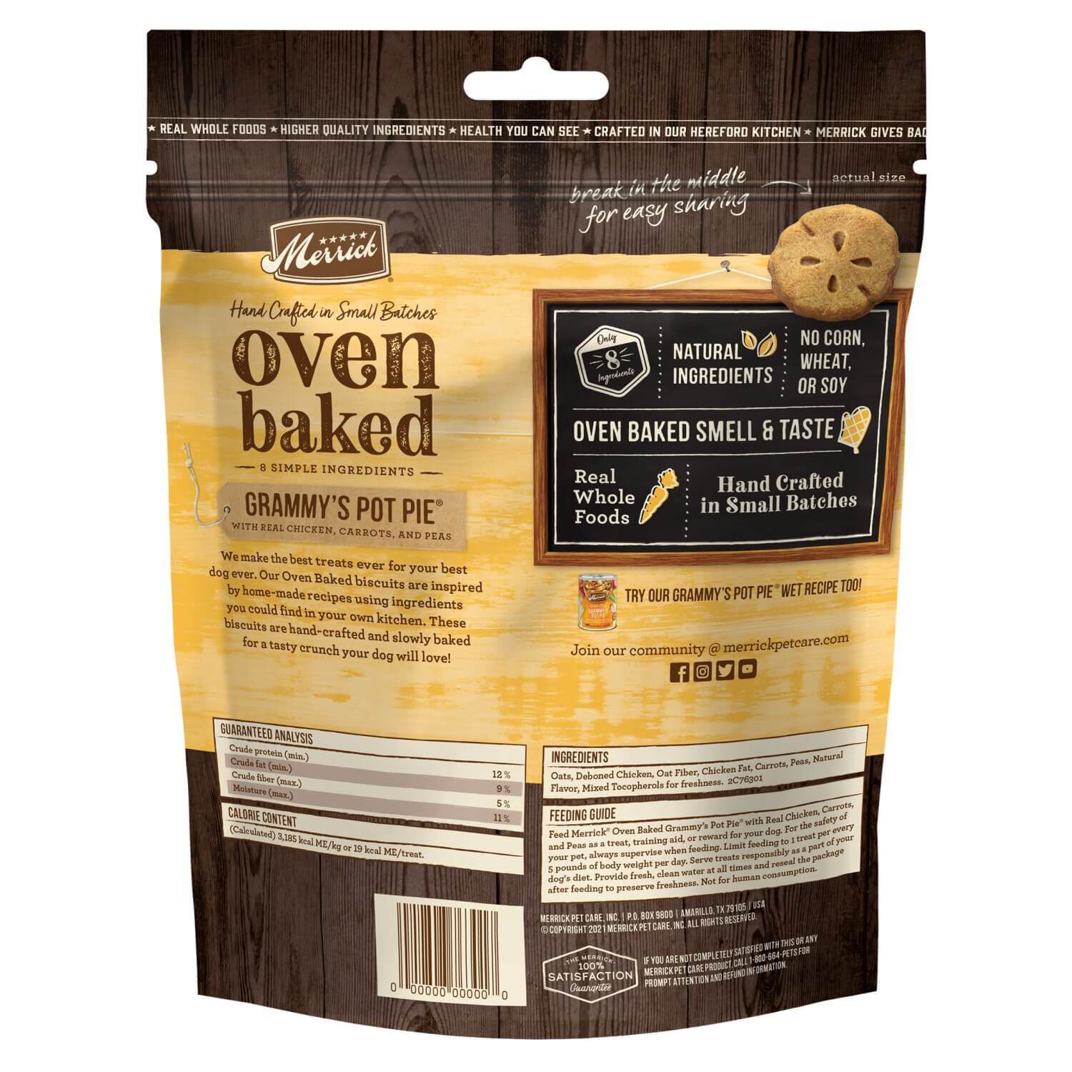 Merrick Oven Baked Grammy's Pot Pie Crunchy Dog Treats