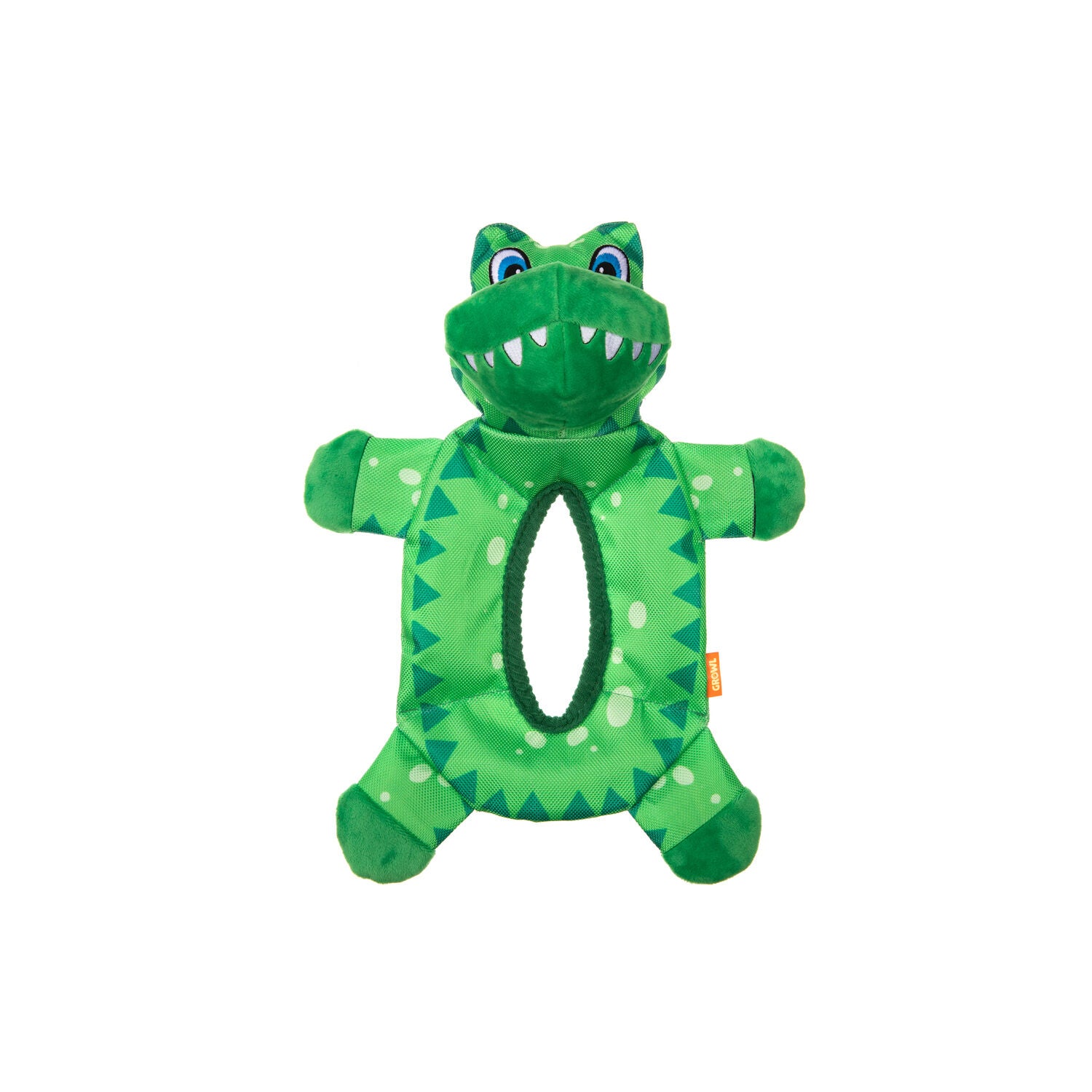 Growl Bruisers Gus The Gator Durable Squeaky Dog Toy, 15"