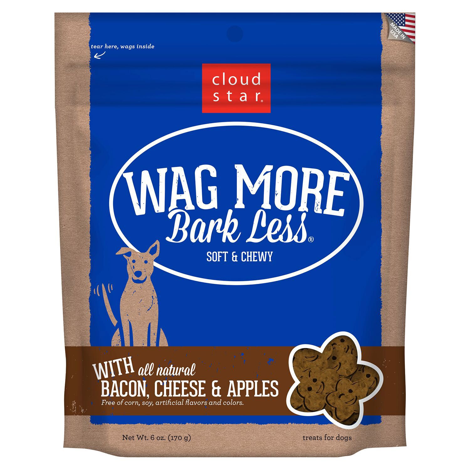 Wag More Bark Less Cloud Star Soft & Chewy With Bacon, Cheese & Apples Dog Treat