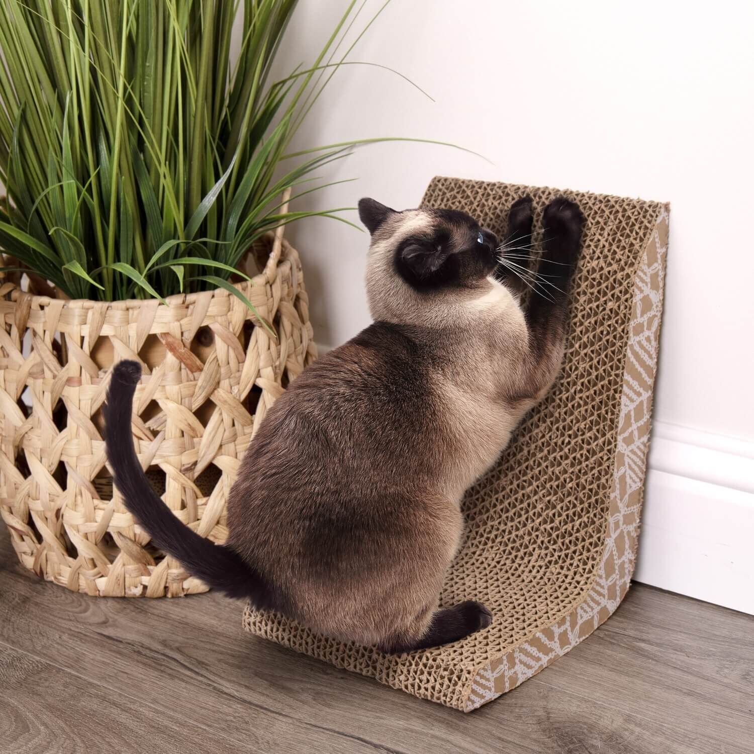 Instincts By Smartykat&reg; Scratcher's Choice+ Ramp Catnip-Infused Reversable Corrugate Cat Scratcher, Versatile Angled Scratcher & Lounge, Large