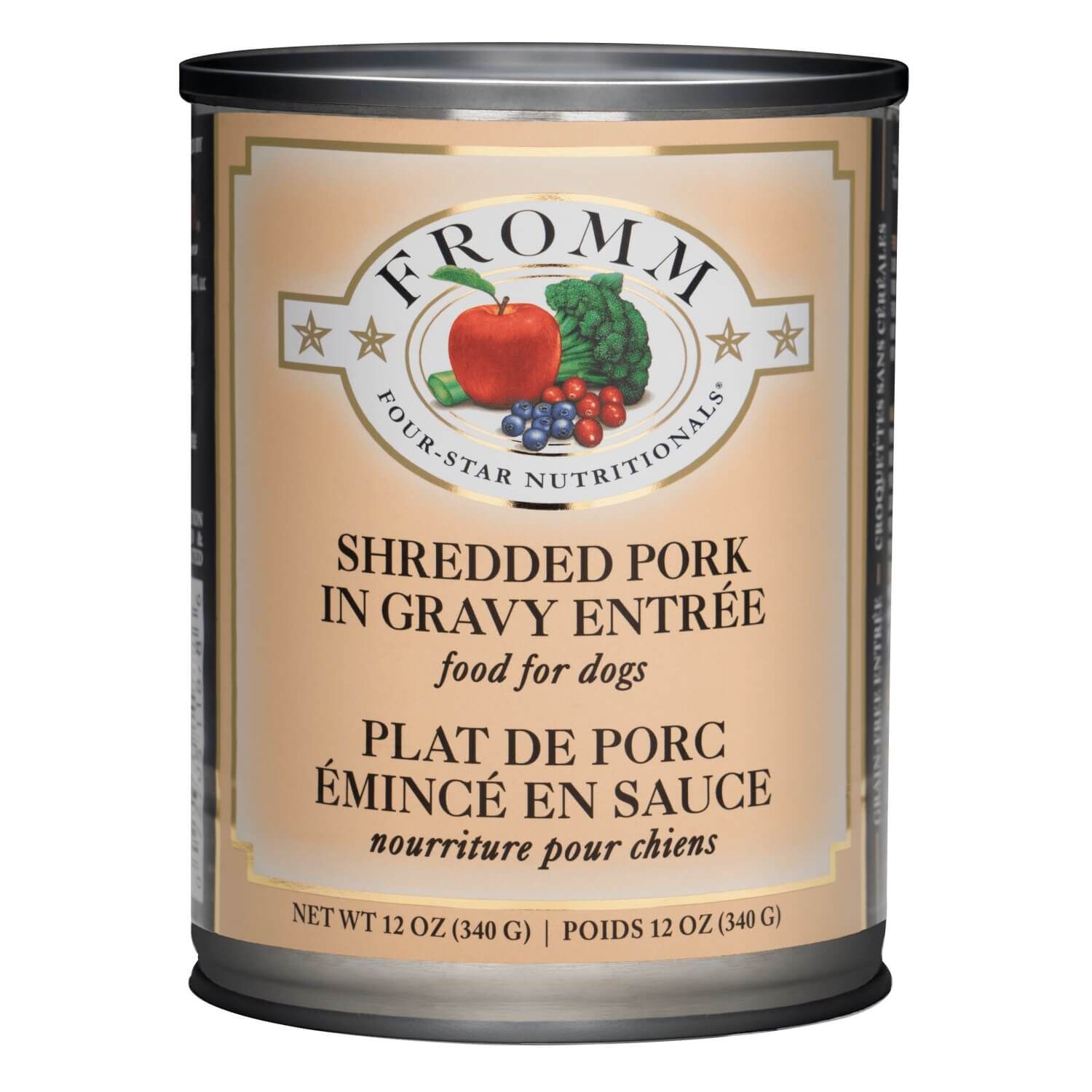 Fromm Four-Star Shredded Pork In Gravy Entr&eacute;e Food For Dogs 12 Oz