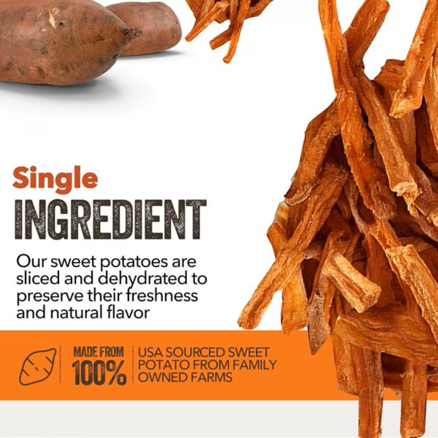 Gaines Family Farmstead Sweet Potato Fries Grain-Free Dog Treats, 8Oz