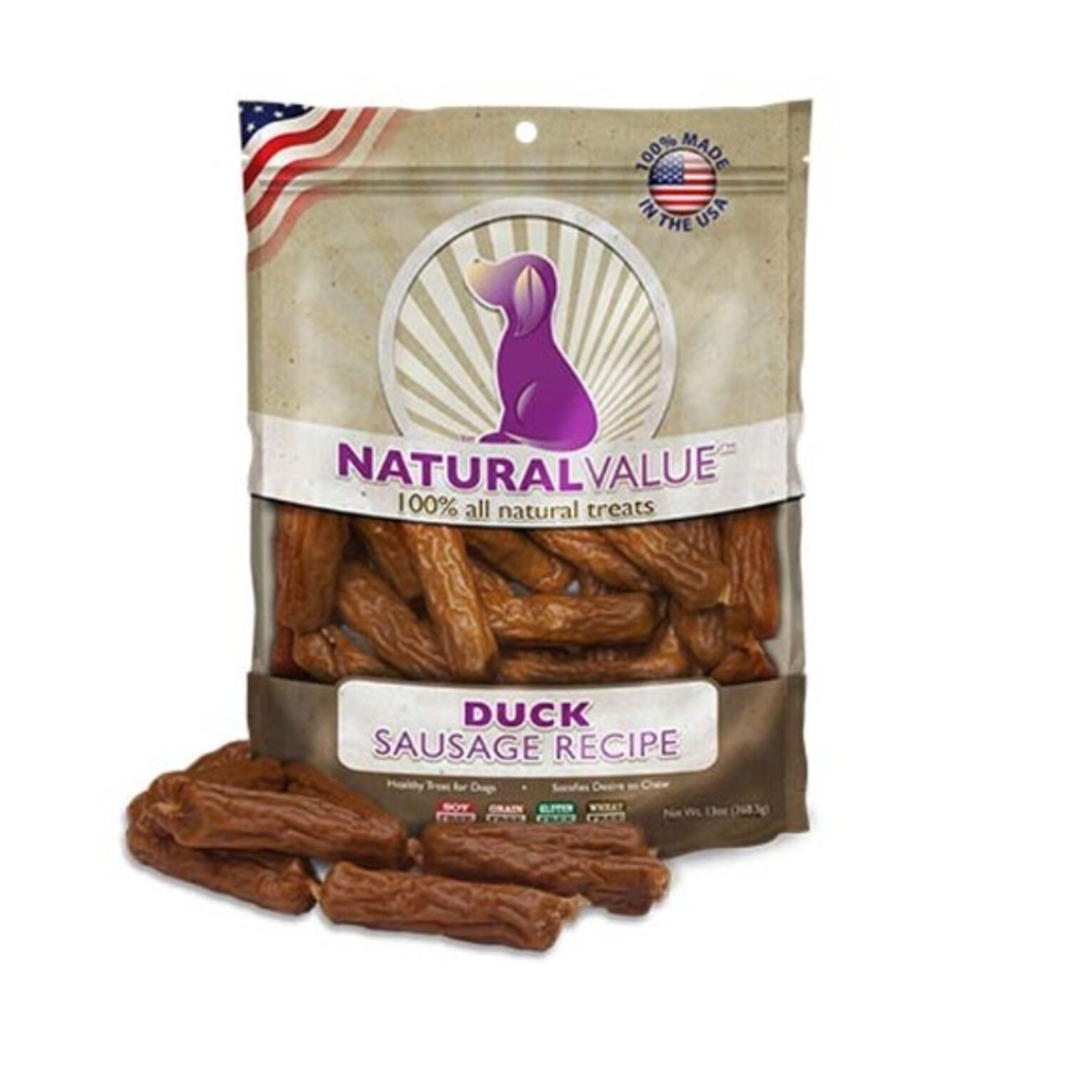 Loving Pets Natural Value Duck Sausages Grain Free Dog Treat