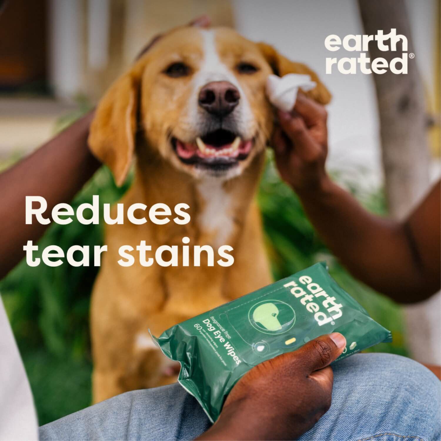 Earth Rated Hypoallergenic Dog Eye Wipes, Fragrance Free