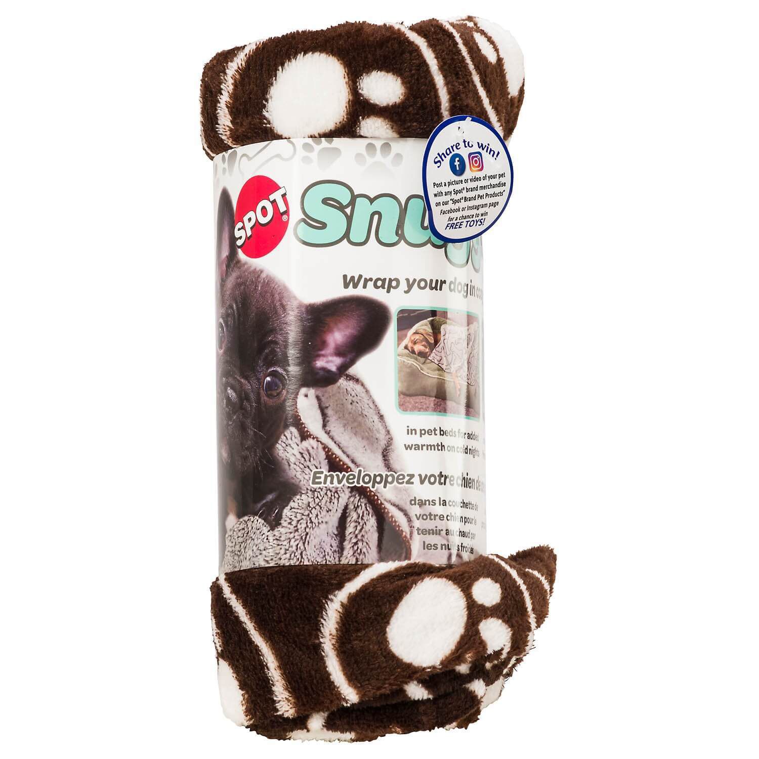 Spot Paws Circle Dog Blanket Chocolate Color, 40X60"