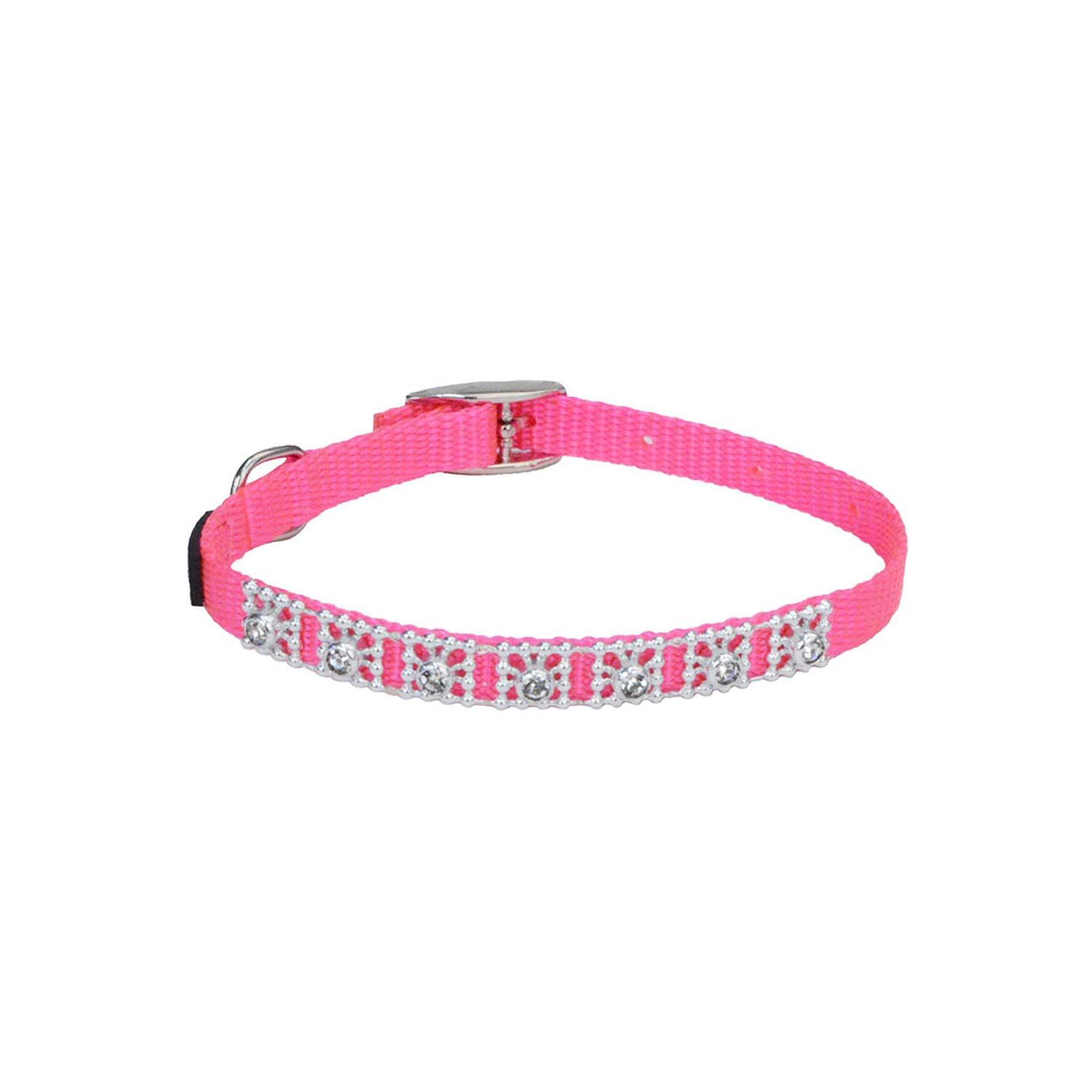 Coastal Pet Lil Pals Jeweled Nylon Dog Collar, Pink