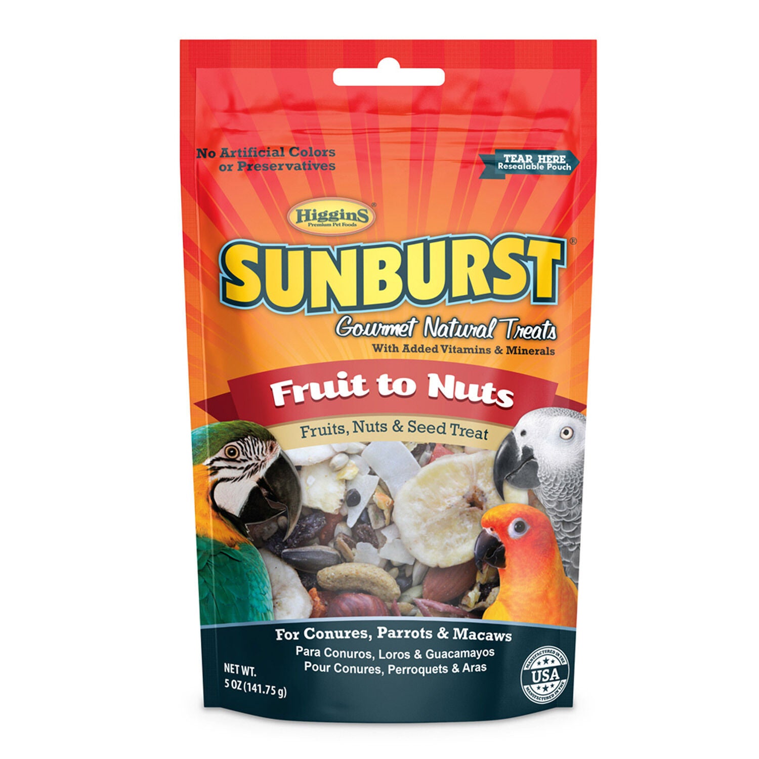 Higgins Sunburst Gourmet Treats Fruit To Nuts Bird Treat