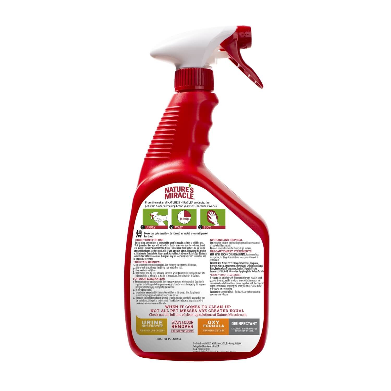 Nature's Miracle Just For Cats Advanced Formula Cat Stain & Odor Remover