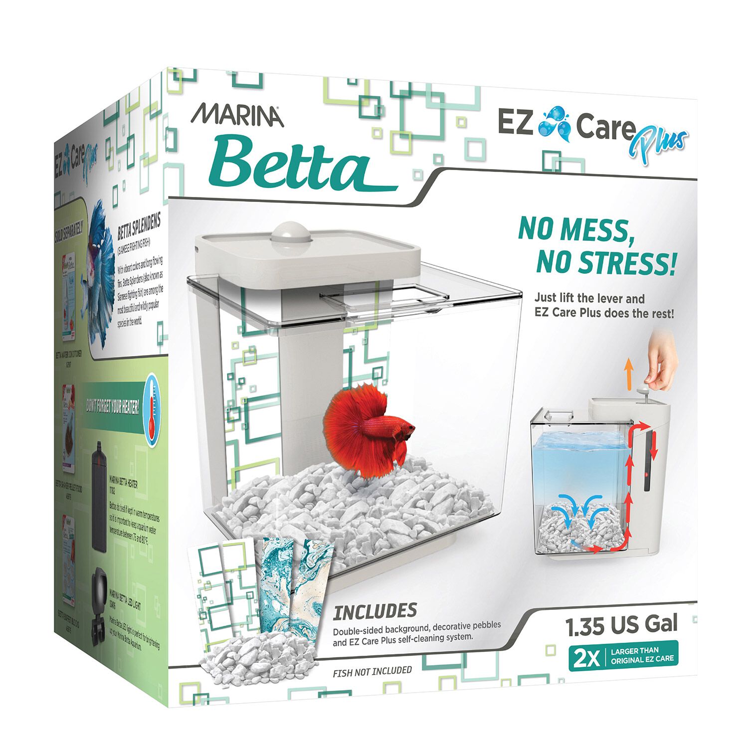 Betta Ez Care Plus Desktop Aquarium Kit 1.35 Gal - White