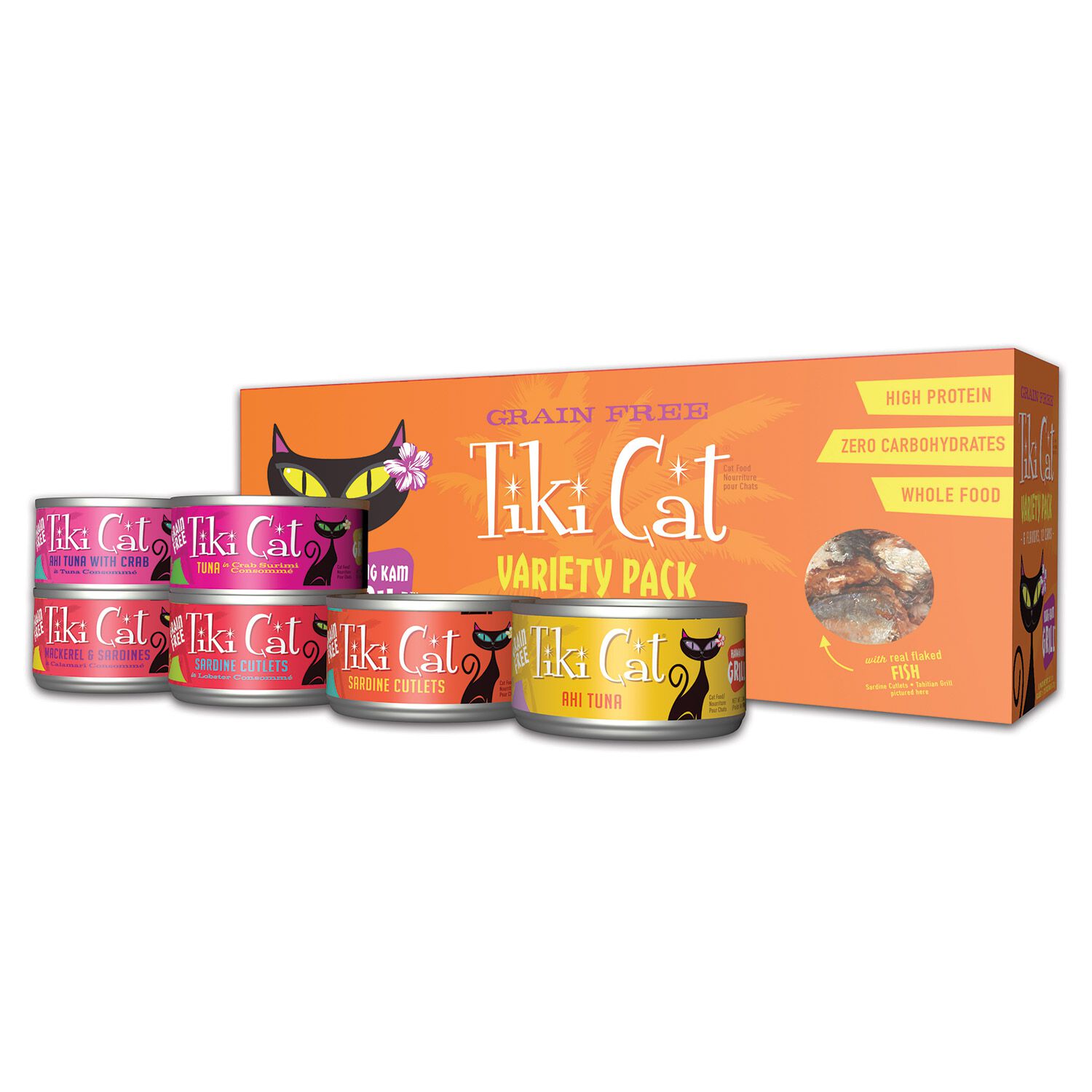 Tiki Cat King Kamehameha Grill Variety Pack Wet Cat Food, 12 2.8Oz Cans