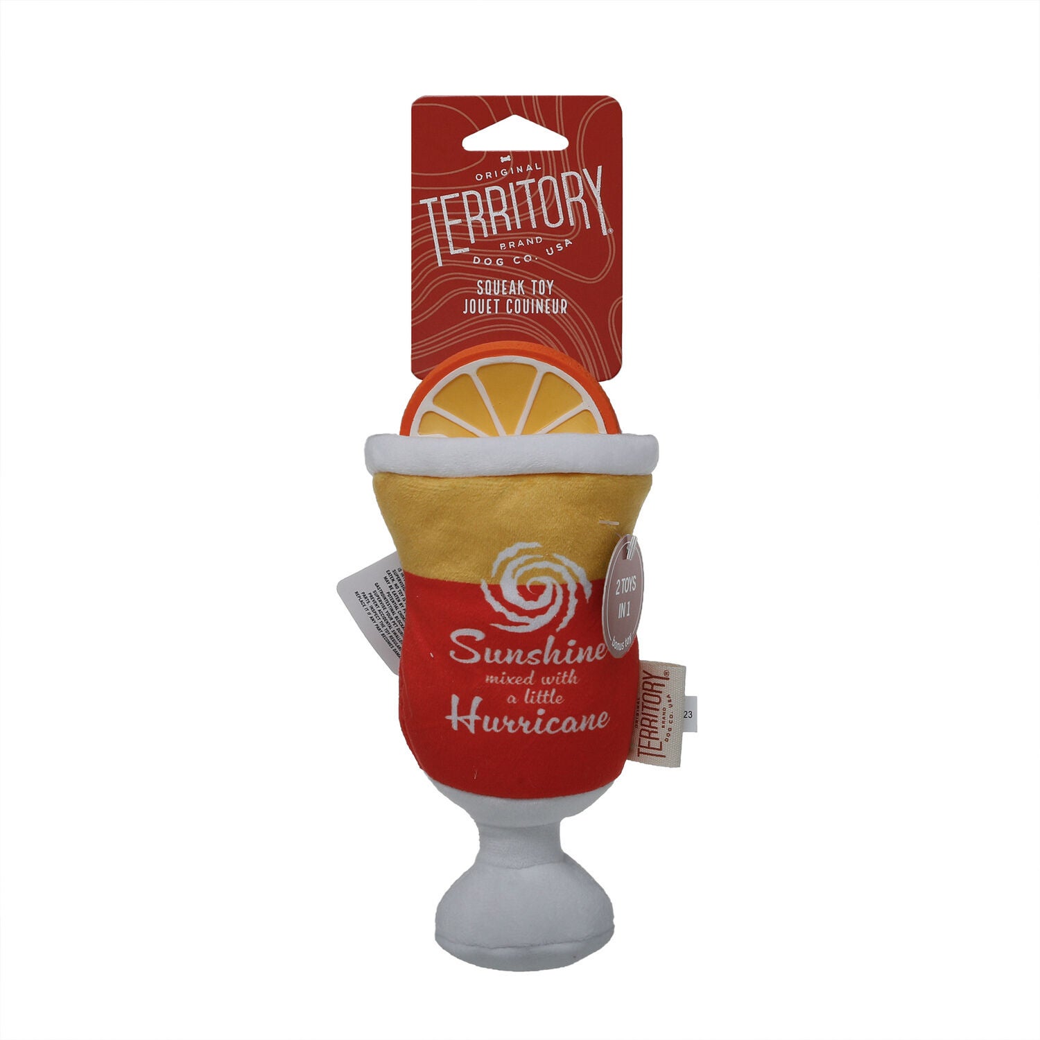 Territory Hurricane 2-In-1 Fetch Squeaker Dog Toy, 9"