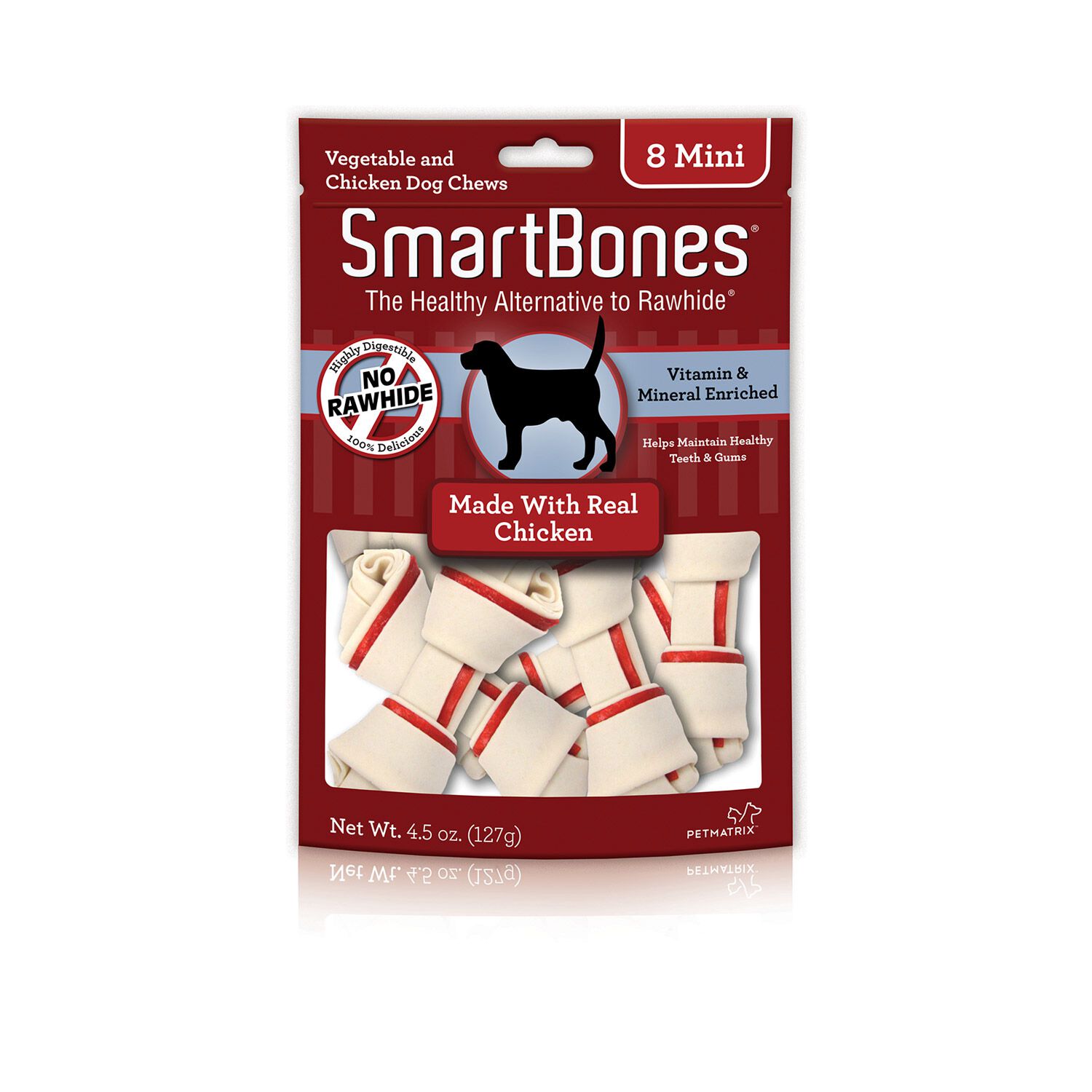 Smartbones Mini Chicken Rawhide Alternative Chews Dog Treats, 16 Count