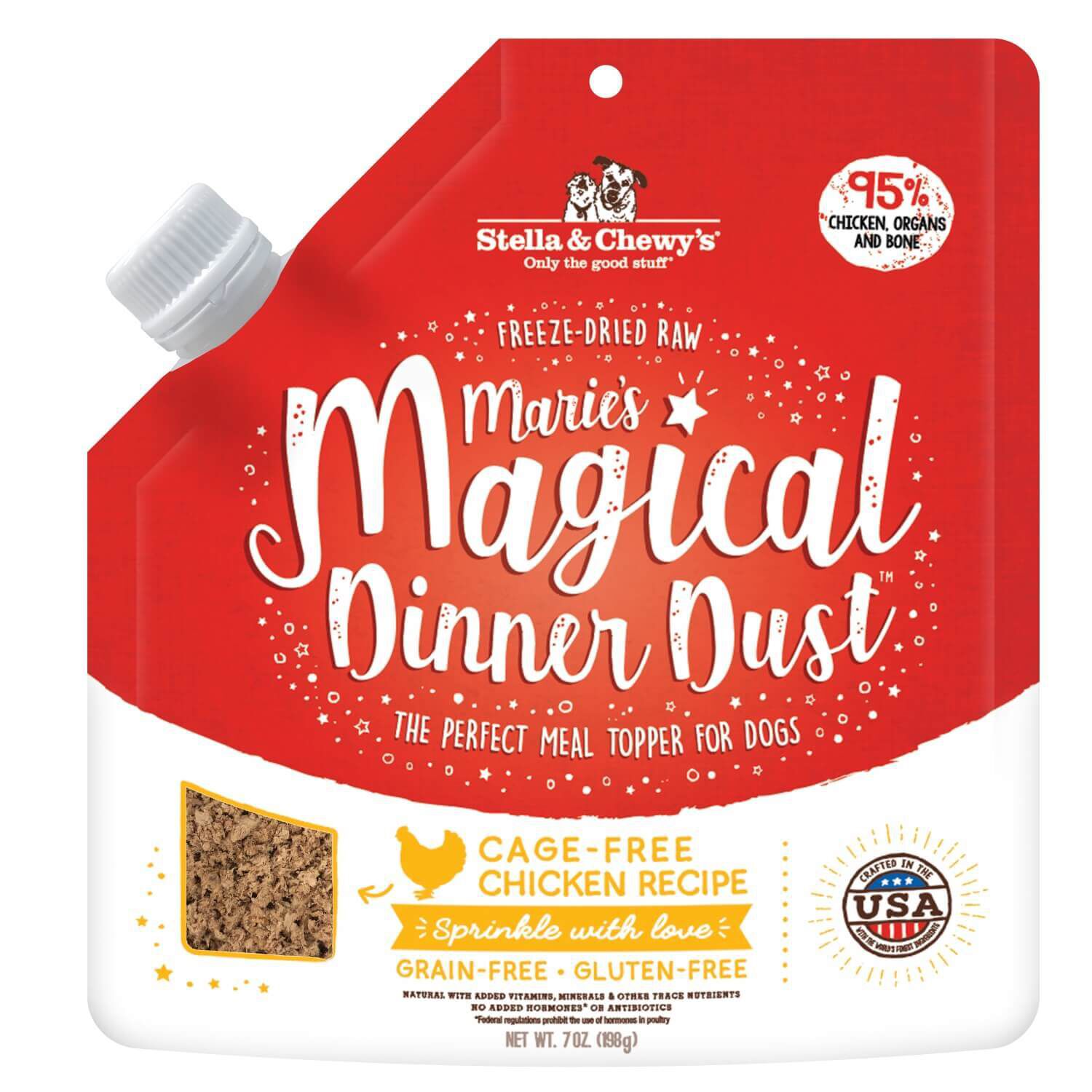 Stella & Chewy's Marie&rsquo;S Magical Dinner Dust Freeze-Dried Dog Food Topper, Cage-Free Chicken Recipe