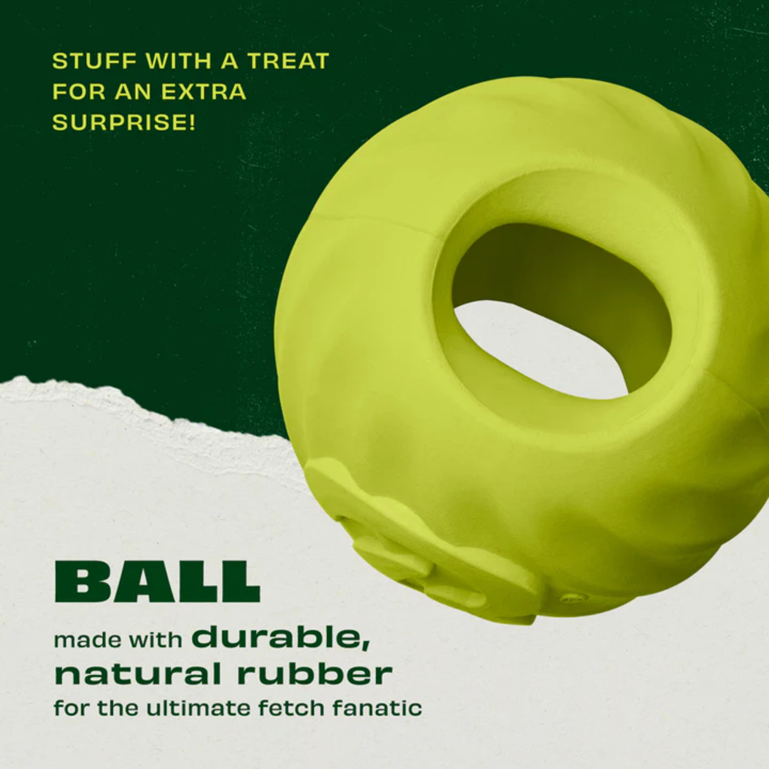 Benebone Rubber Ball Dog Toy, 2.6"