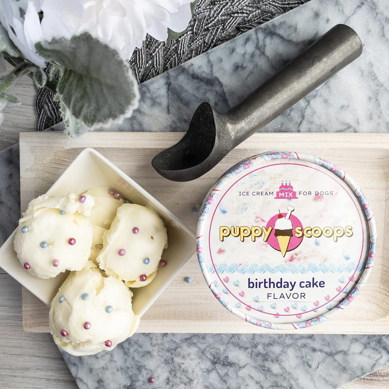 Puppy Cake Puppy Scoops Ice Cream Mix Dog Treat - Birthday Cake With Pupfetti Sprinkles