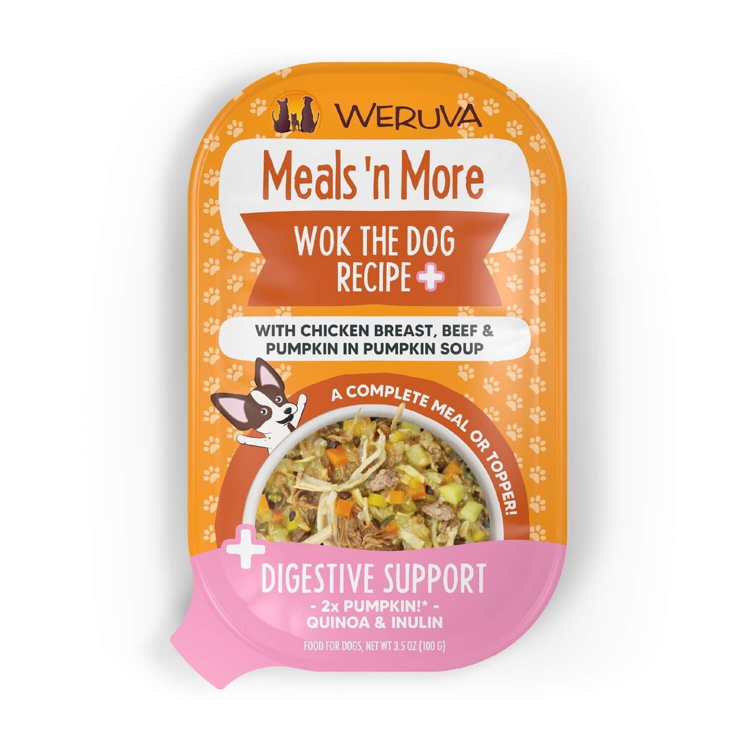 Weruva Dog Meals 'N More Natural Wok The Dog Recipe Plus Digestive Support Wet Dog Food, 3.5-Oz