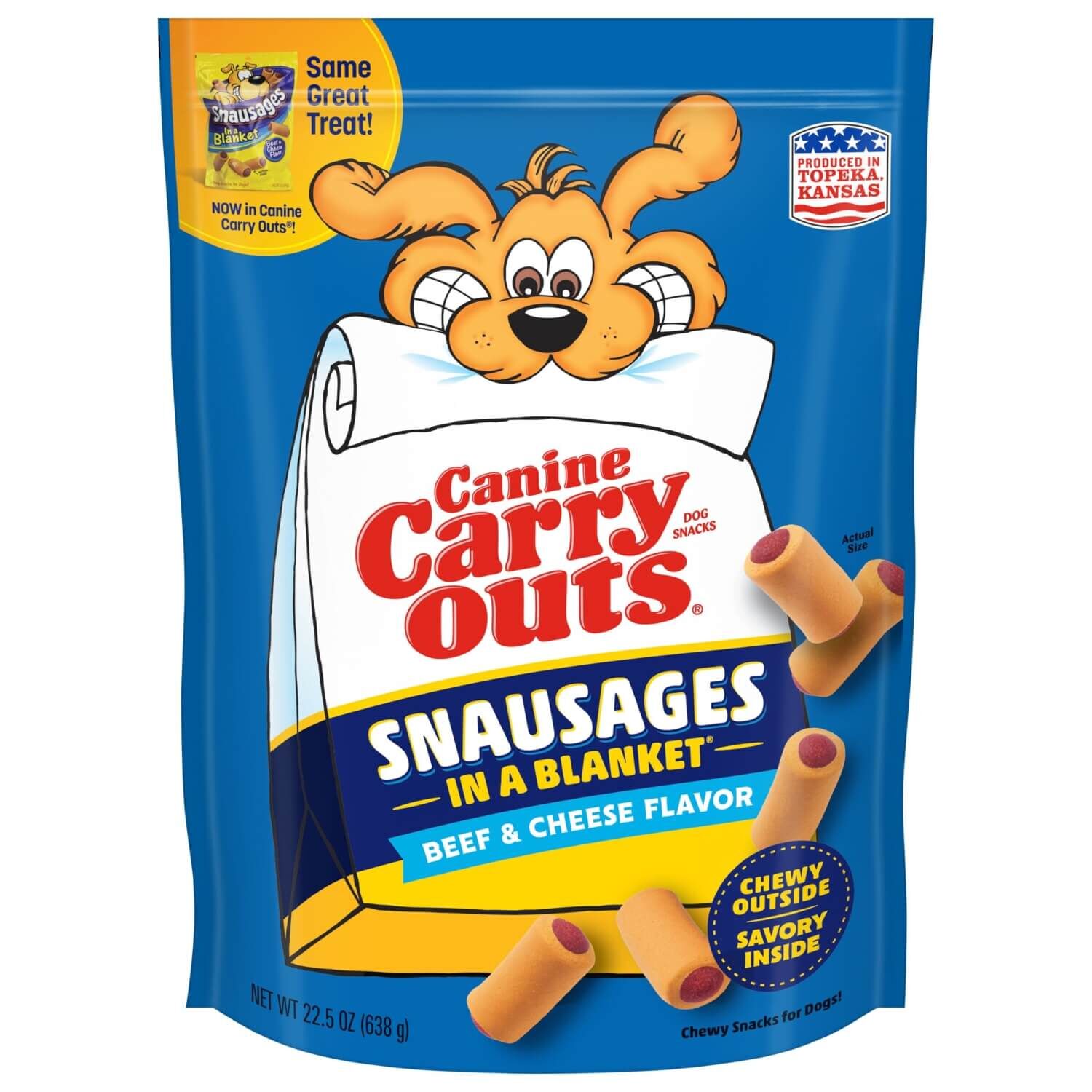 Canine Carry Outs Snausages In A Blanket Beef & Cheese Flavor Dog Treats