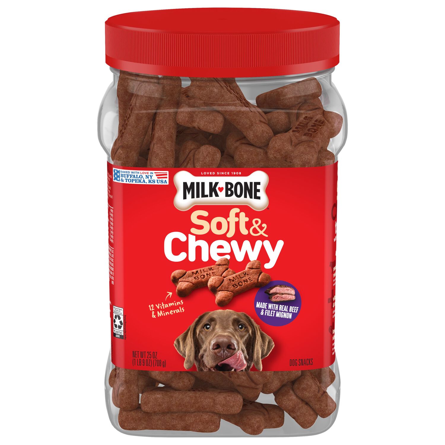 Milk-Bone Soft & Chewy Dog Treats, Made With Real Beef & Filet Mignon