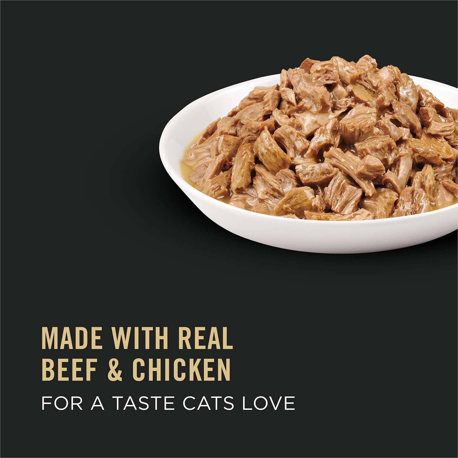 Purina Pro Plan High Protein Wet Cat Food, Beef And Chicken In Gravy Entree