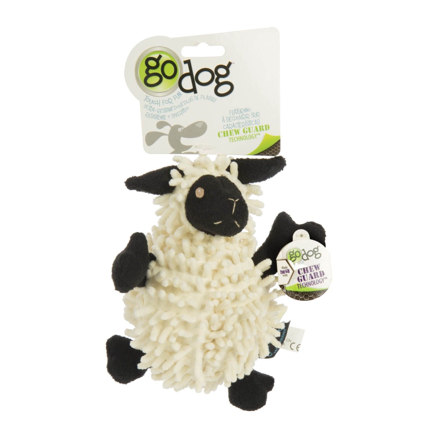 Godog&reg; Fuzzy Wuzzy Lamb Squeaky Plush Dog Toy