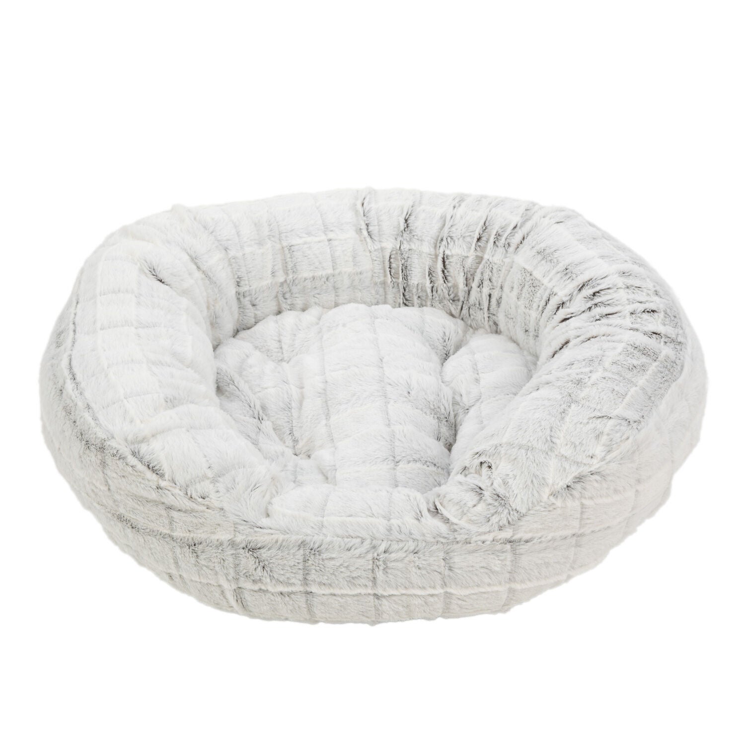 Simply Dog Plush Round Dog Bed, 23" - Gray