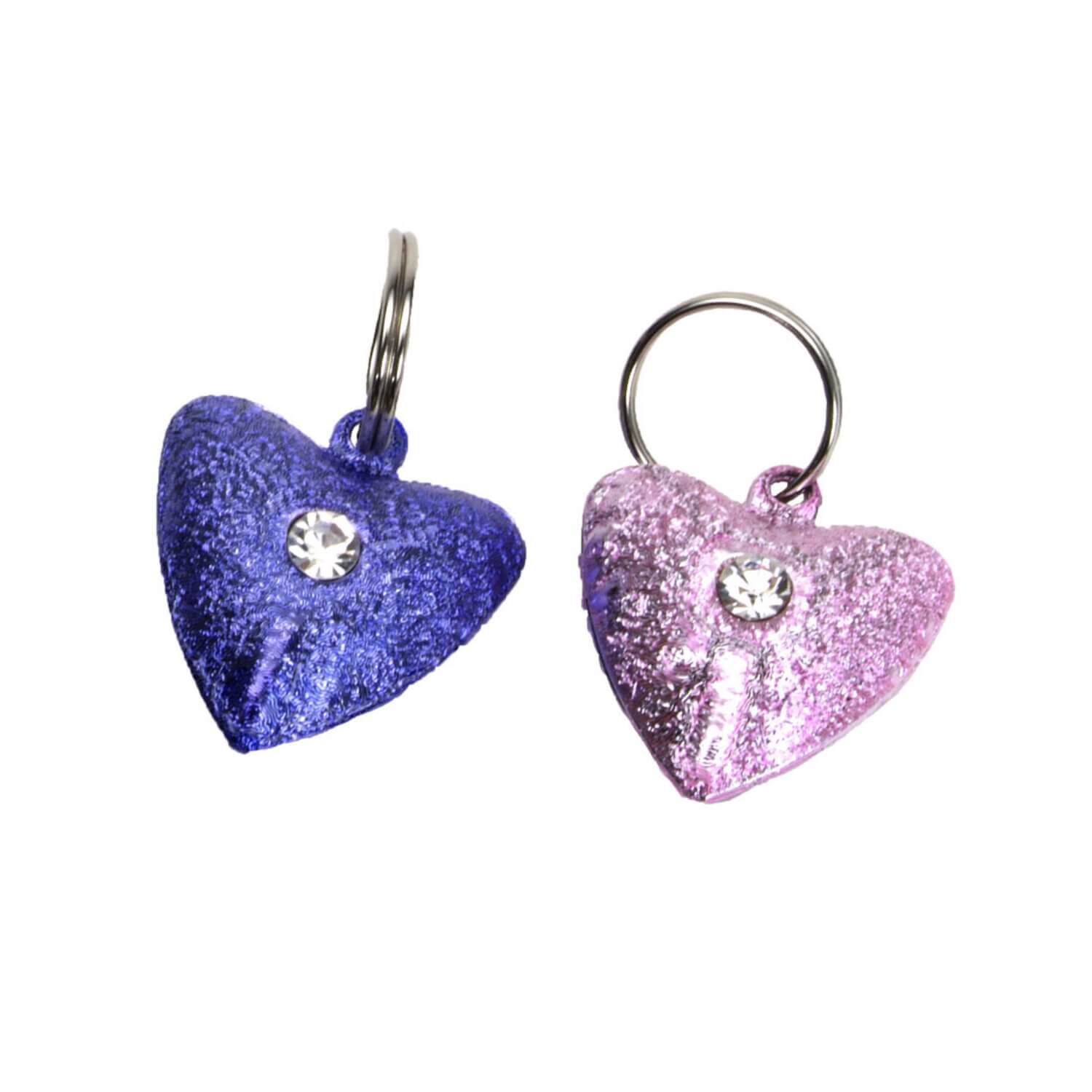 Coastal Pet Products Heart Shaped Frosted Cat Collar Bells, Feminine Colors