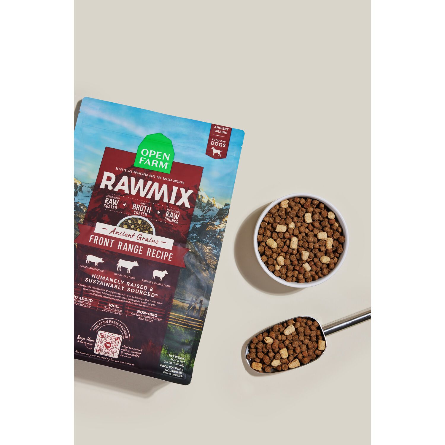 Open Farm Rawmix Front Range Ancient Grains Dry Dog Food With Freeze-Dried Raw Morsels, 20Lb