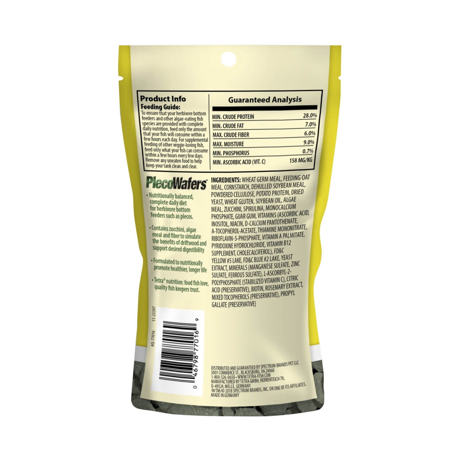 Tetra Plecowafers Vegetable Diet Fish Food, 3.03-Oz