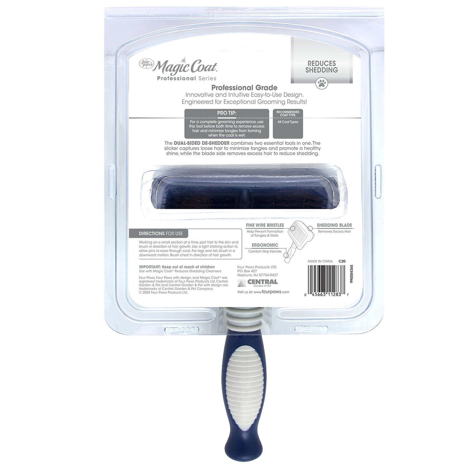 Magic Coat Professional Series Dual-Sided Deshedder For Dogs