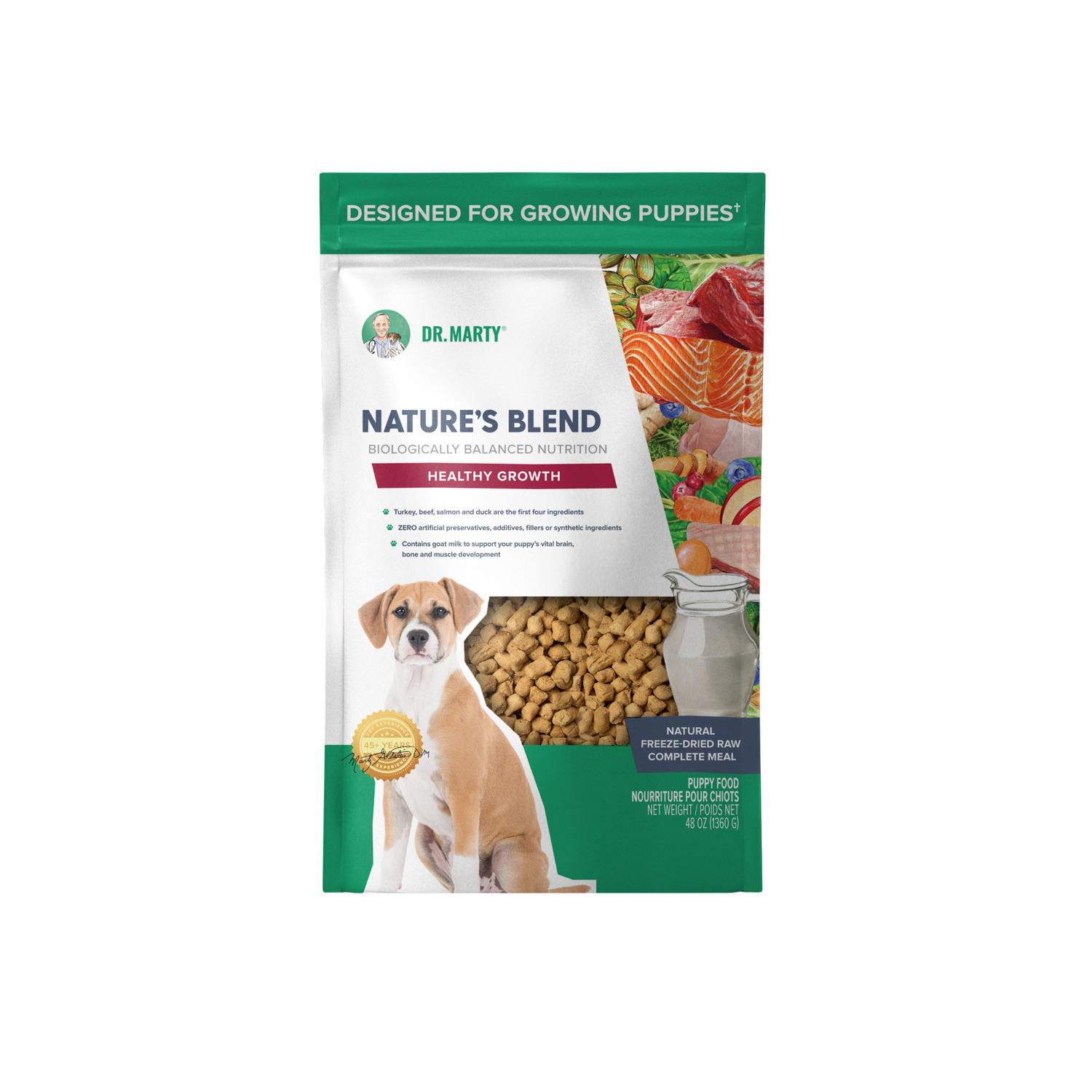 Dr. Marty Nature's Blend Healthy Growth Puppy Freeze-Dried Raw Dog Food, 48Oz