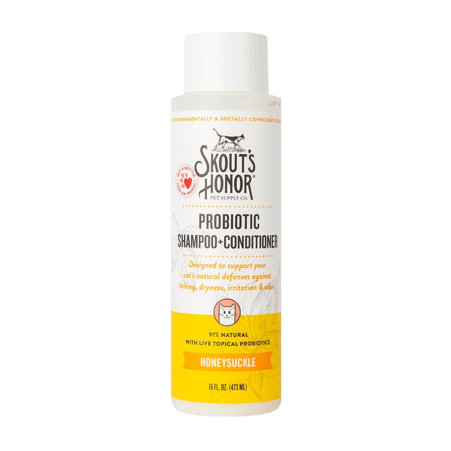 Skout's Honor Probiotic Shampoo + Conditioner For Cats, Honeysuckle