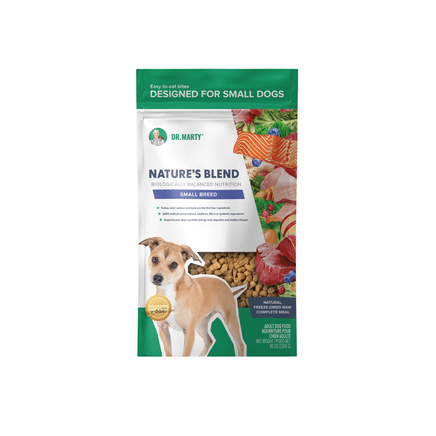 Dr. Marty Nature's Blend Small Breed Adult Freeze-Dried Raw Dog Food, 16Oz