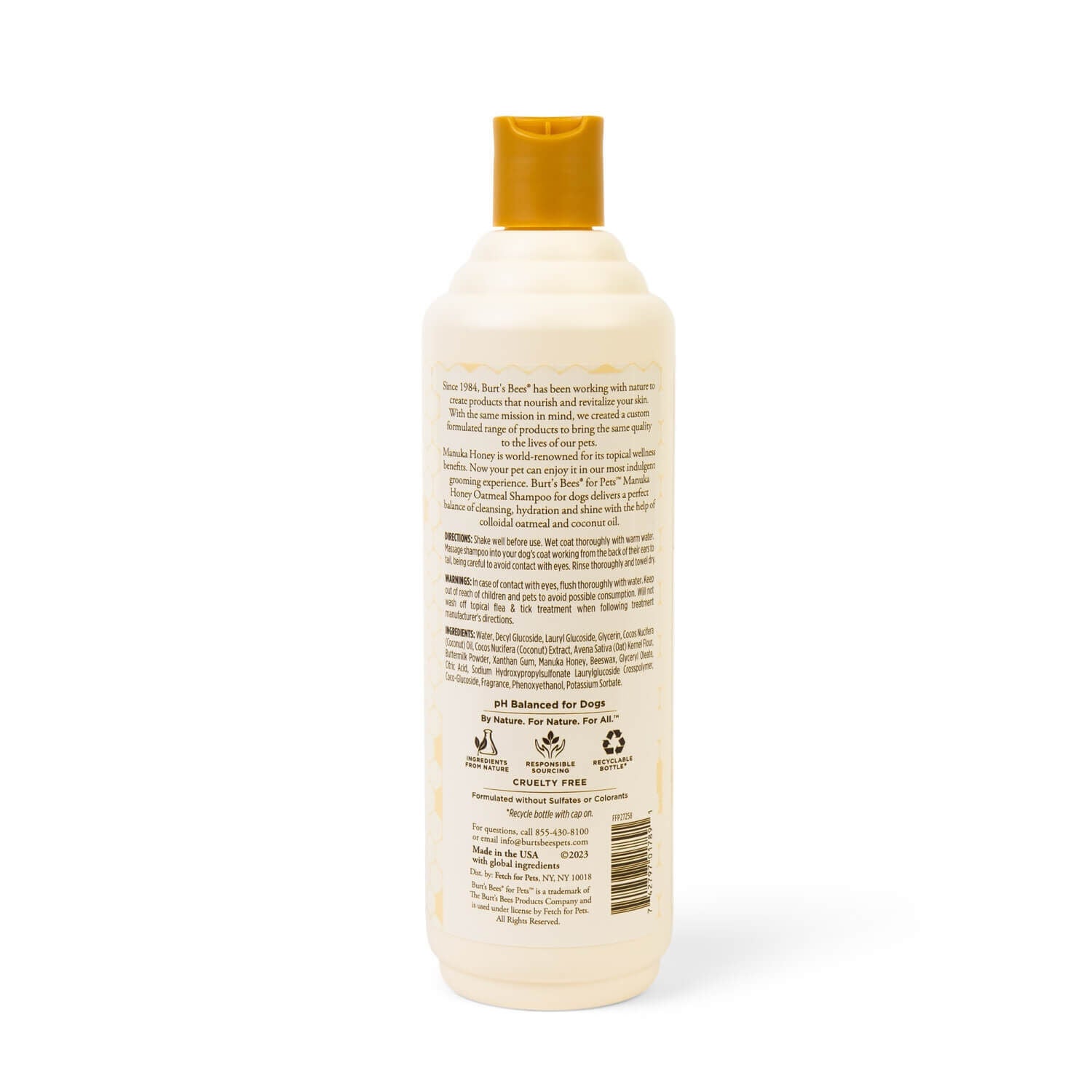 Burt's Bees Manuka Honey Oatmeal Dog Shampoo With Coconut Oil
